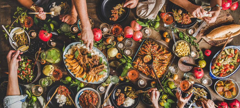 middle Eastern family dinner