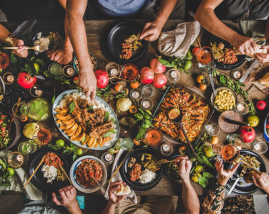 middle Eastern family dinner